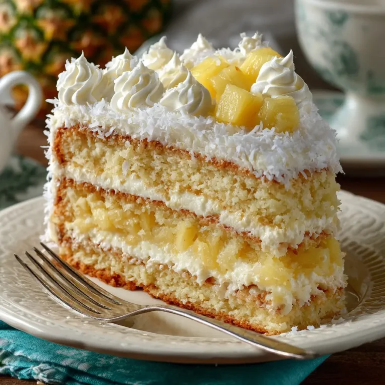 Coconut Cake with Pineapple Filling – Moist, Tropical Dessert Recipe