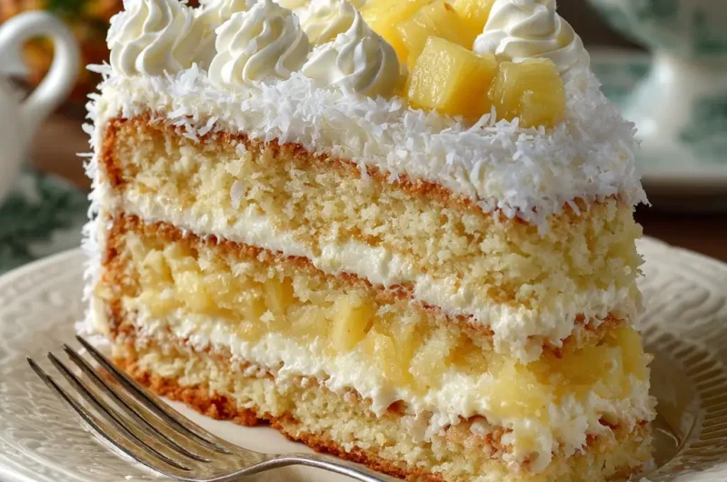 Coconut Cake with Pineapple Filling – Moist, Tropical Dessert Recipe