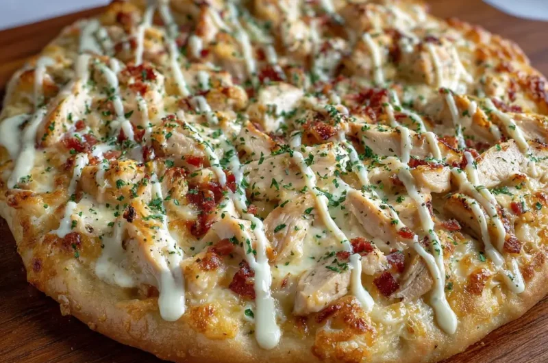Chicken Alfredo Pizza Recipe | Creamy, Cheesy & Easy to Make at Home