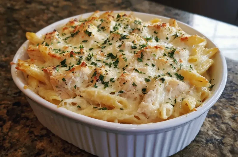 Chicken Alfredo Bake Recipe – Creamy, Cheesy, and Easy to Make