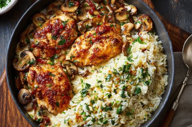 Chicken and Rice with Mushrooms Recipe | Easy One-Pot Comfort Meal
