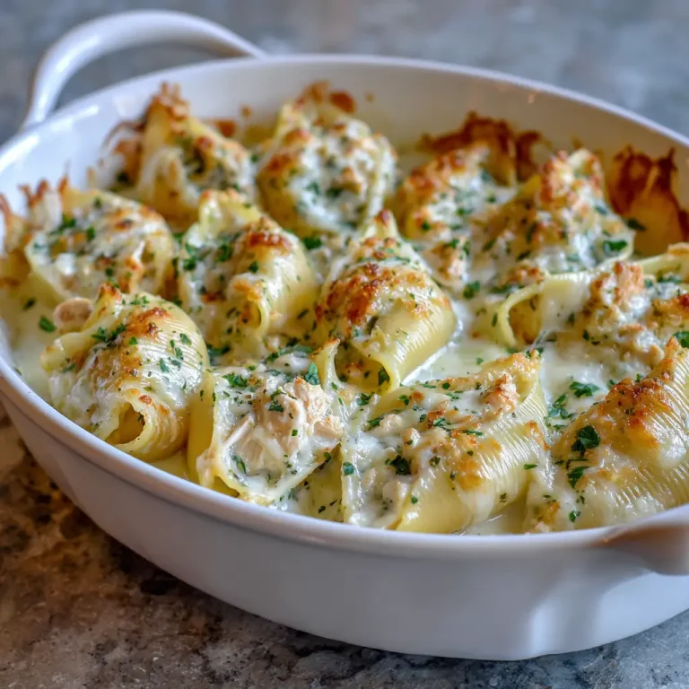 Chicken Alfredo Stuffed Shells Recipe – Creamy, Cheesy, and Easy to Make