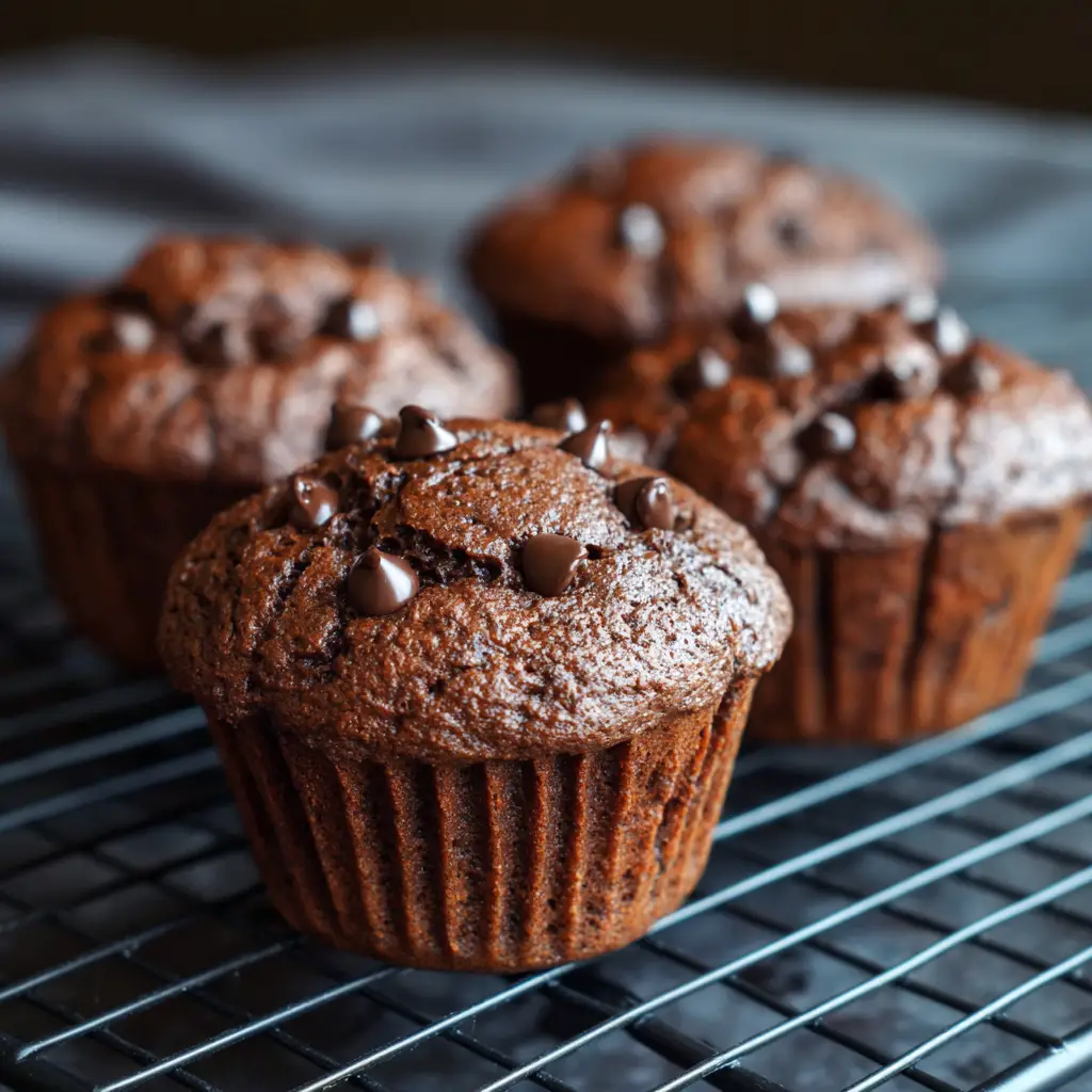 Chocolate Chocolate Chip Muffins