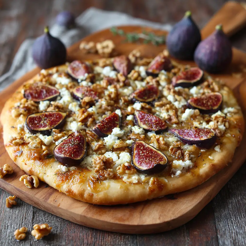 Fig Pizza with Feta Cheese and Walnuts