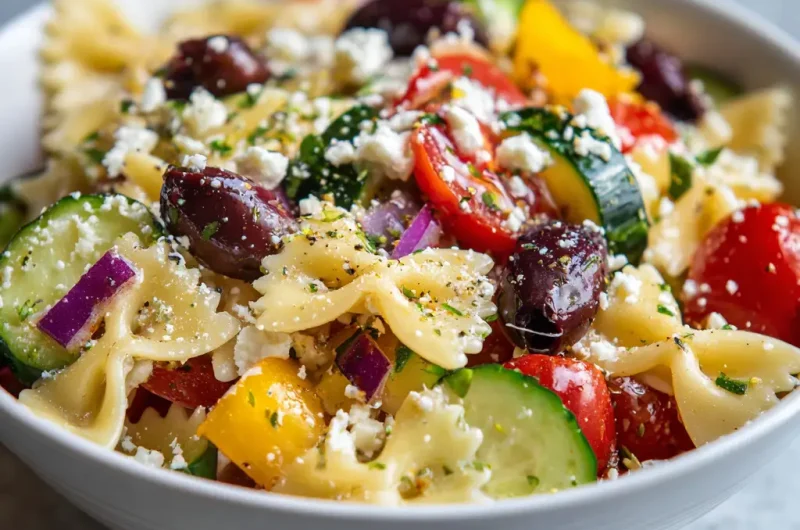 Greek Pasta Salad Recipe – Easy, Fresh, and Flavorful Mediterranean Dish