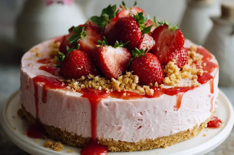 No Bake Strawberry Cheesecake Recipe – Easy, Creamy, and Delicious