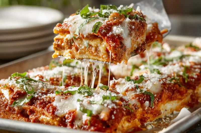 Sheet Pan Lasagna Recipe – Easy, Crispy, and Oven-Baked Comfort Food