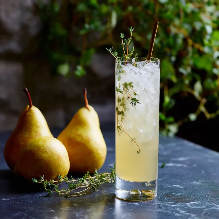 Pear and Thyme Collins Cocktail Recipe for a Refreshing Twist on Classic Drinks