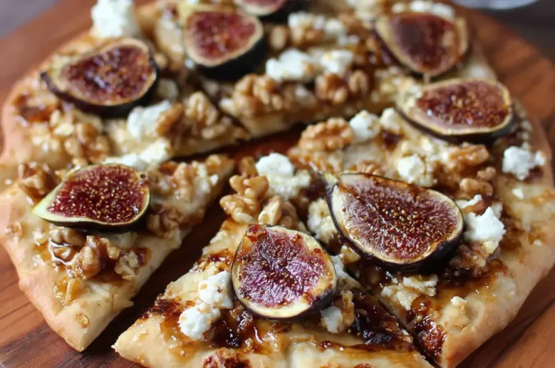 Fig Pizza with Feta Cheese and Walnuts | Sweet, Savory, and Crunchy Delight