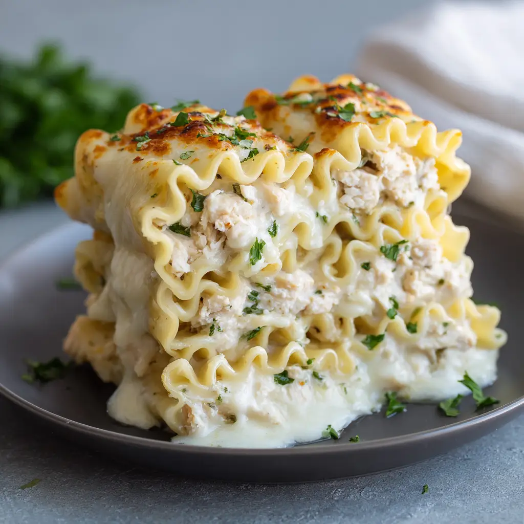 Chicken Alfredo Lasagna Roll Ups