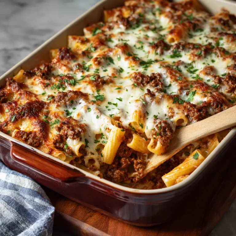 Baked Ziti with Ground Beef Recipe | Easy Cheesy Family Dinner Favorite