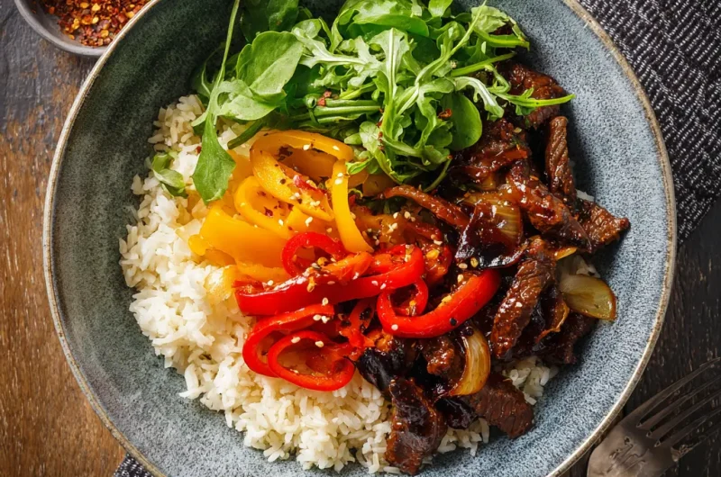 Beef and Pepper Rice Bowl Recipe | Easy, Flavorful, and Healthy