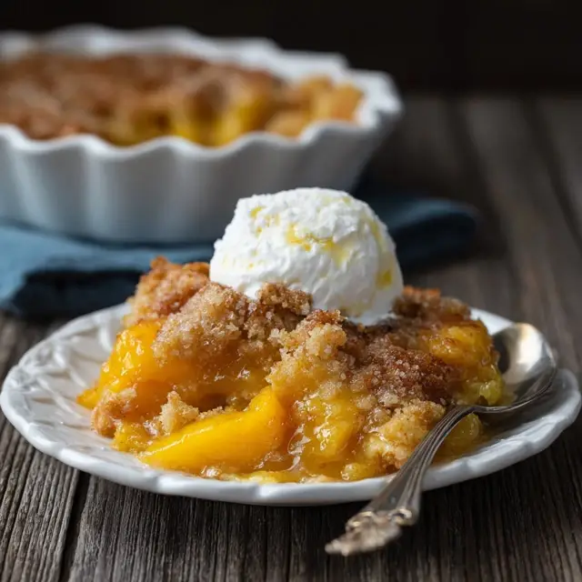 Easy Peach Cobbler Dump Cake Recipe Packed with Sweet Flavor