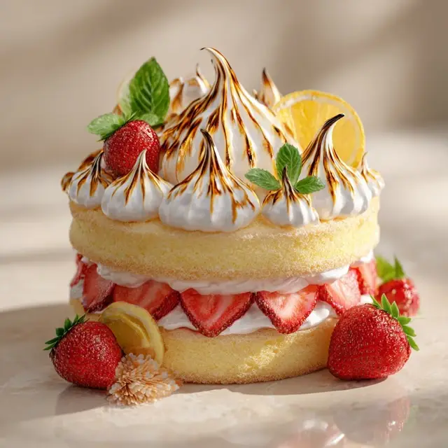 Lemon Meringue Strawberry Shortcake