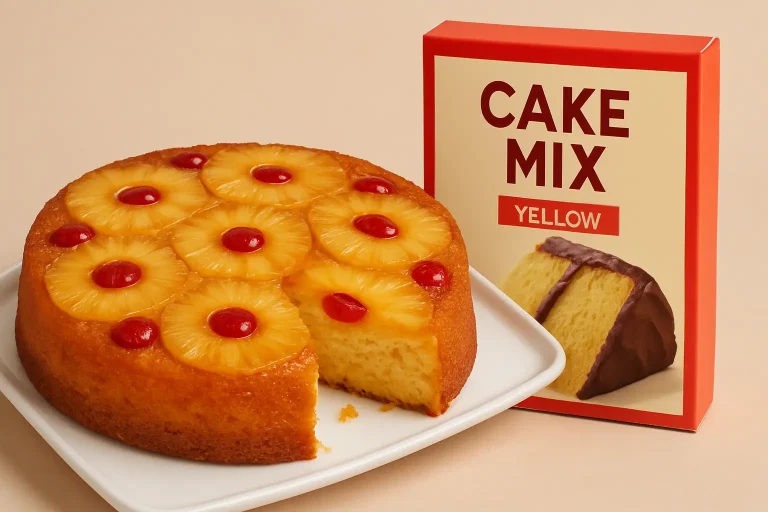 Pineapple Upside Down Cake with Box Cake Mix – Easy and Moist Dessert Recipe