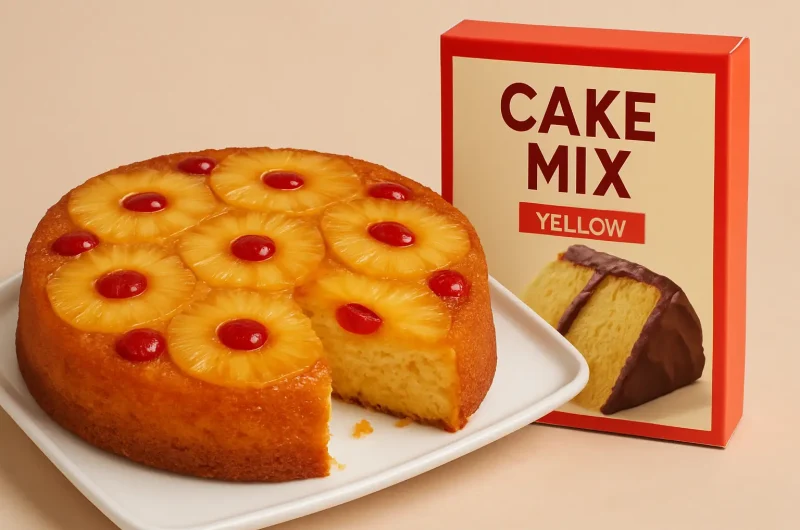 Pineapple Upside Down Cake with Box Cake Mix – Easy and Moist Dessert Recipe