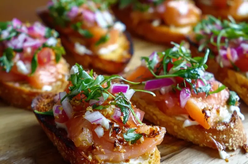 Salmon Bruschetta Recipe | Easy, Fresh, and Flavorful Appetizer