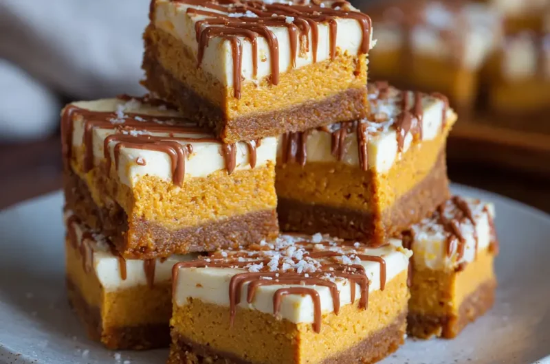 Pumpkin cheesecake bars easy creamy dessert recipe for fall lovers