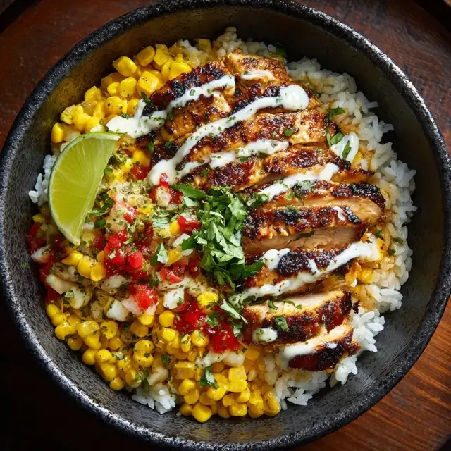 Street Corn Chicken Rice Bowl