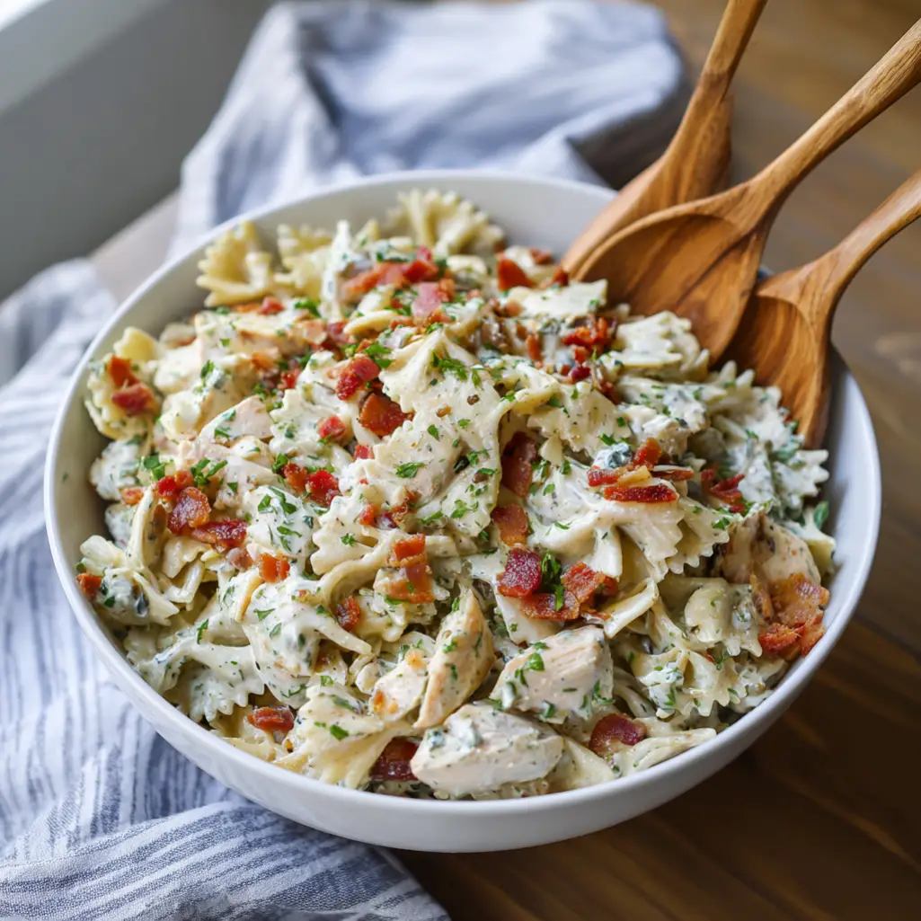 Chicken Bacon Ranch Pasta Salad 