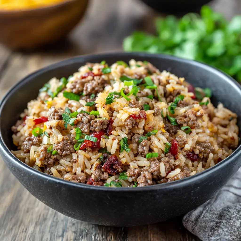 Dirty Rice with Ground Beef 