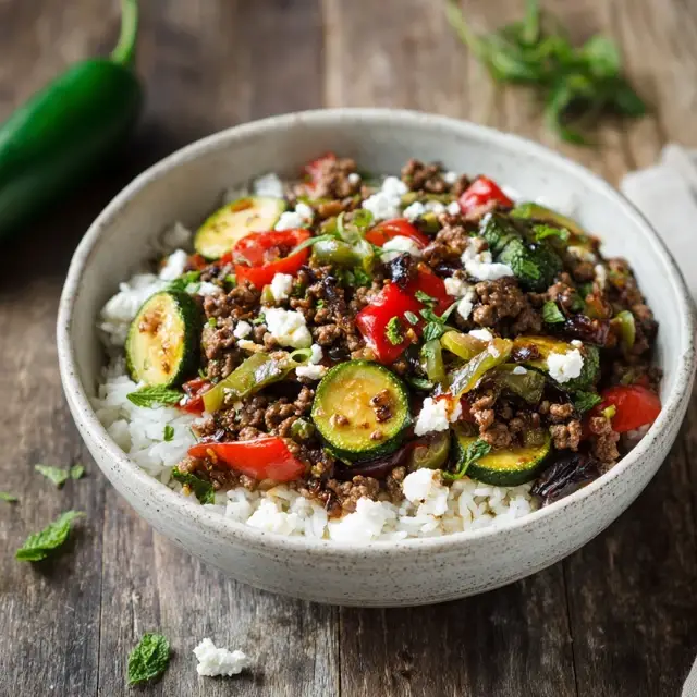 Mediterranean Ground Beef Stir Fry