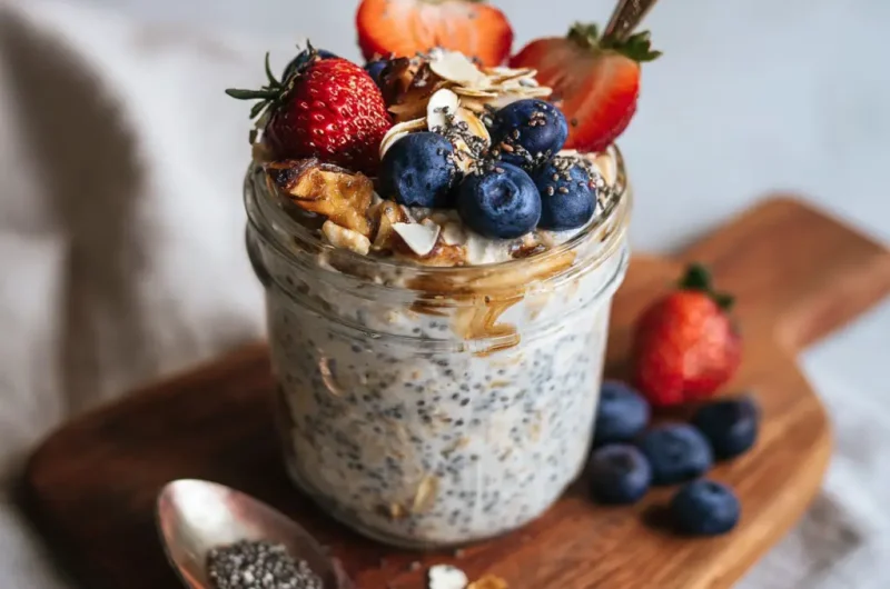 Overnight Oats with Chia Seeds Healthy Easy Make Ahead Breakfast