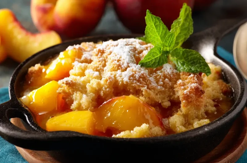 Peach cobbler with fresh peaches easy homemade dessert recipe that delivers warm comfort