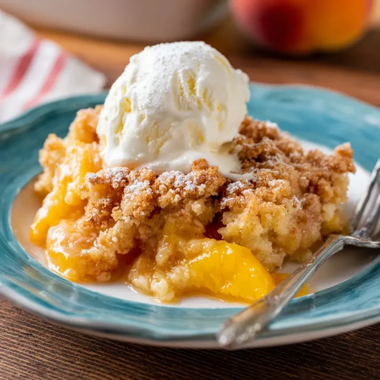 Peach Cobbler with Cake Mix Easy Recipe | Quick and Delicious Dessert