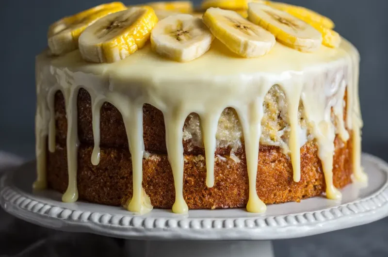 Banana cake with cake mix yellow easy moist homemade recipe