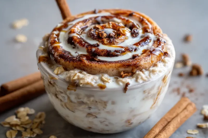 Cinnamon Roll Overnight Oats Creamy Healthy Make Ahead Breakfast Recipe