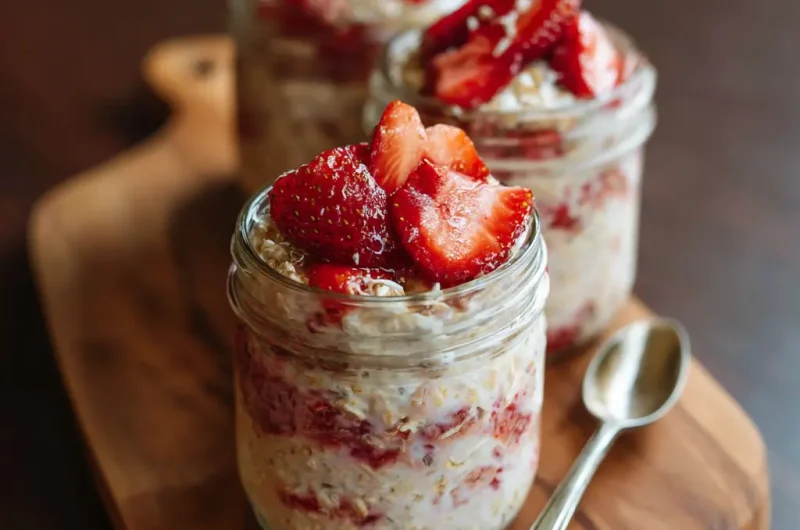 Strawberry Overnight Oats Healthy Easy Breakfast Recipe for Busy Mornings
