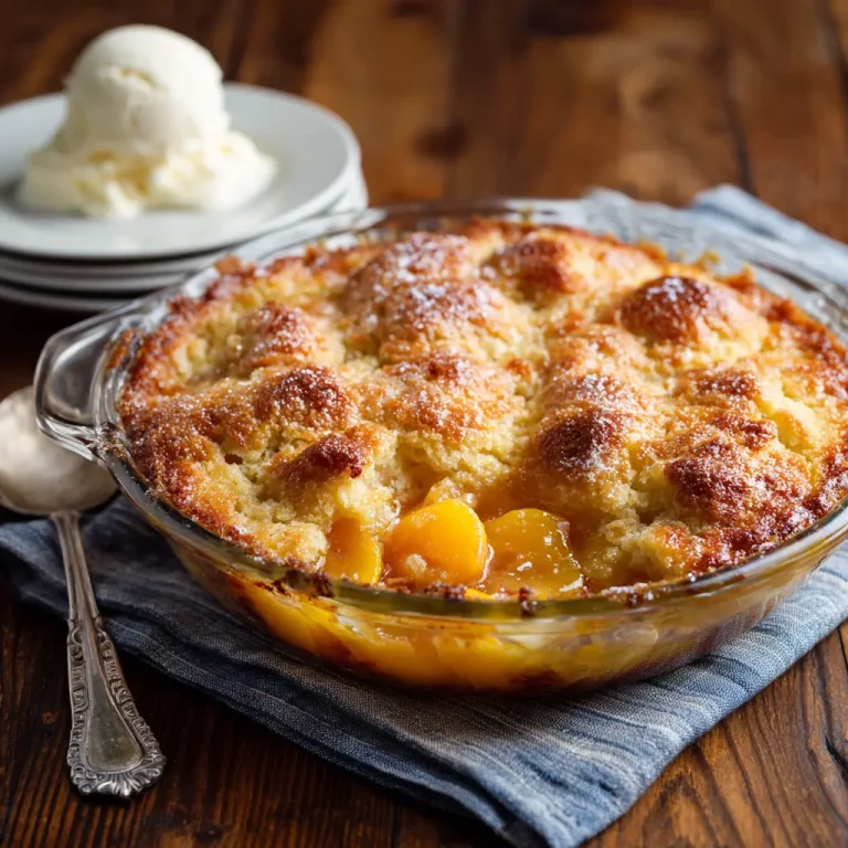 Peach cobbler easy recipe for a warm comforting dessert