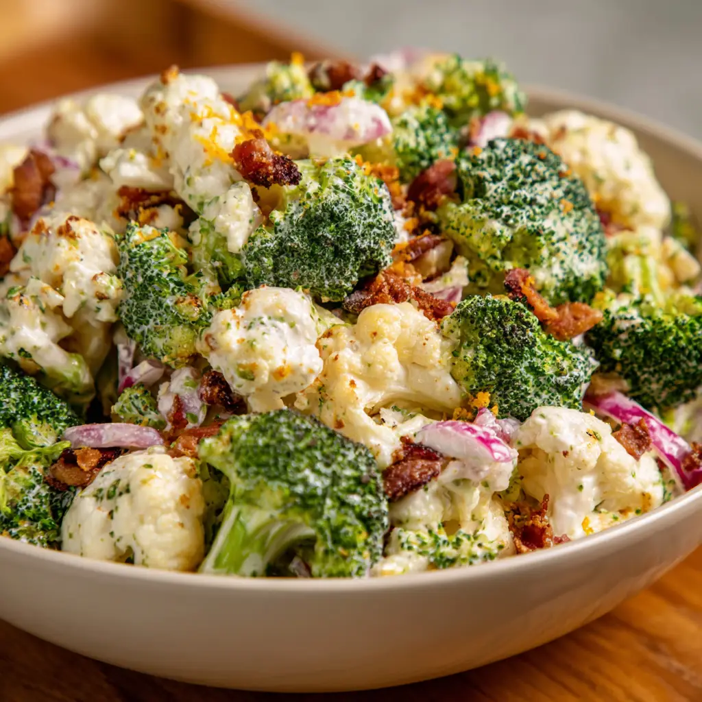 Broccoli Cauliflower Salad c