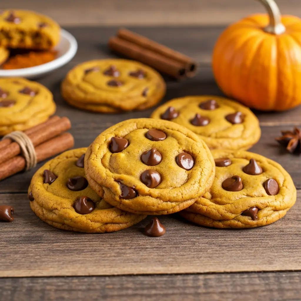 Pumpkin Spice Chocolate Chip Cookies