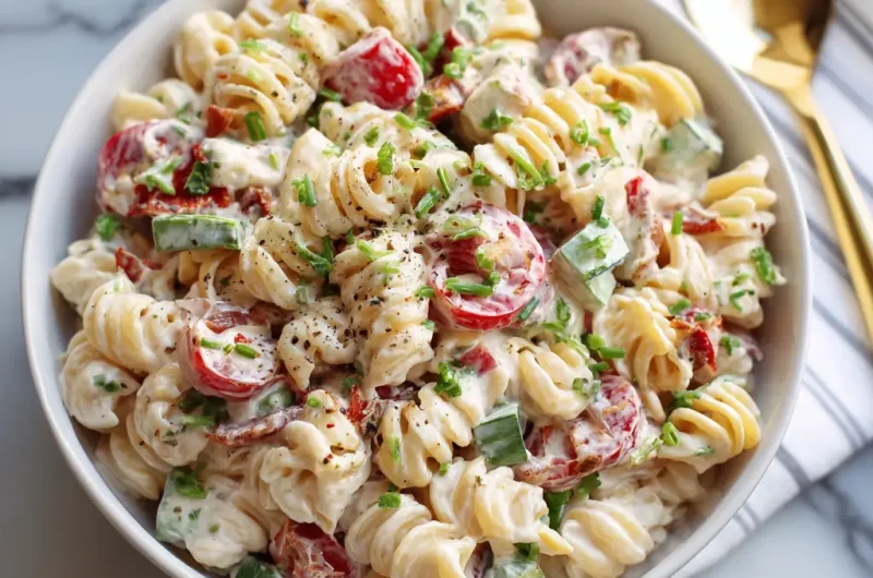 Creamy Pasta Salad Recipe | Easy Homemade Pasta Salad