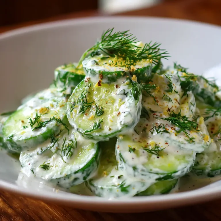 Creamy Cucumber Salad Recipe That Is Fresh Smooth and Perfect for Any Meal
