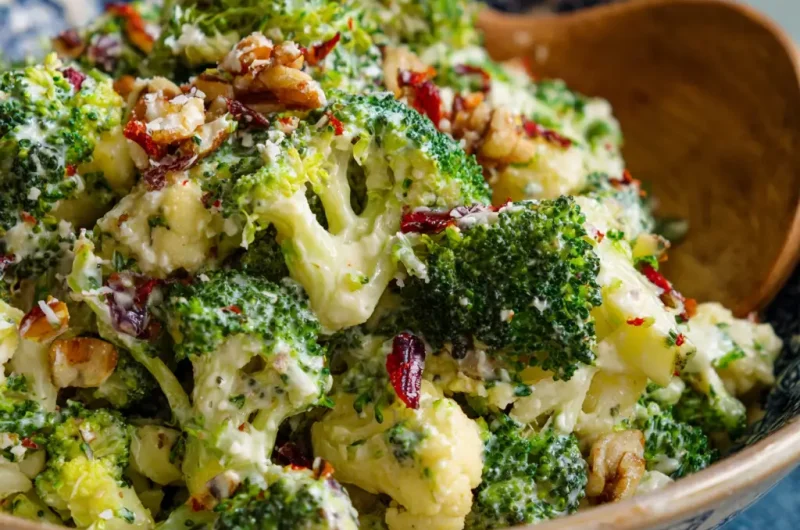 Broccoli Cauliflower Salad Recipe Healthy Creamy and Easy