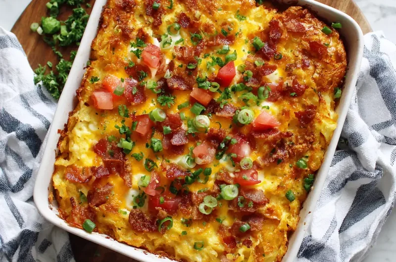 Hash Brown Breakfast Casserole Easy Cheesy Family Favorite Recipe