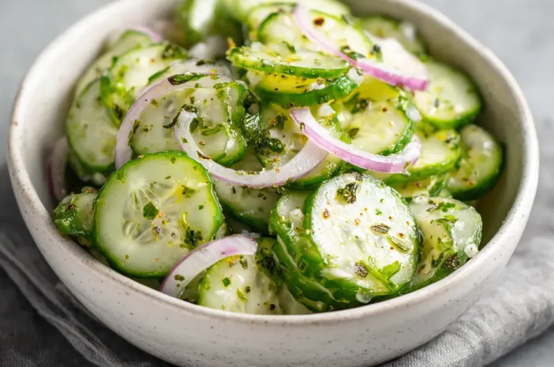 Keto Cucumber Salad Recipe | Easy Low Carb Refreshing Side