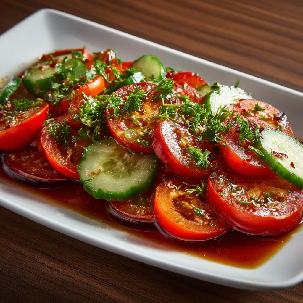 Cucumber and Tomato Salad with Vinegar