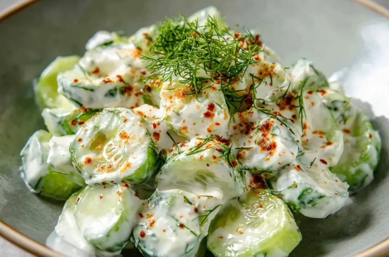 Creamy Cucumber Salad with Mayonnaise Recipe | Easy and Refreshing Side Dish