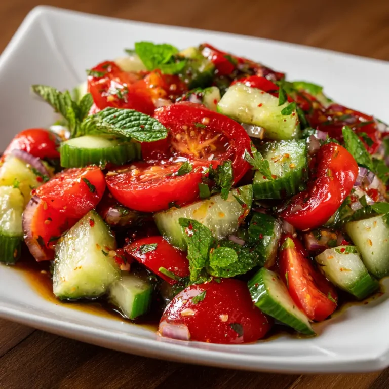 Cucumber and Tomato Salad with Vinegar Recipe | Fresh, Easy, and Healthy