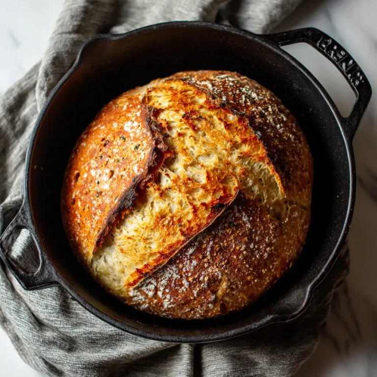No Knead Bread Dutch Oven Recipe for Crispy Artisan Style Loaf