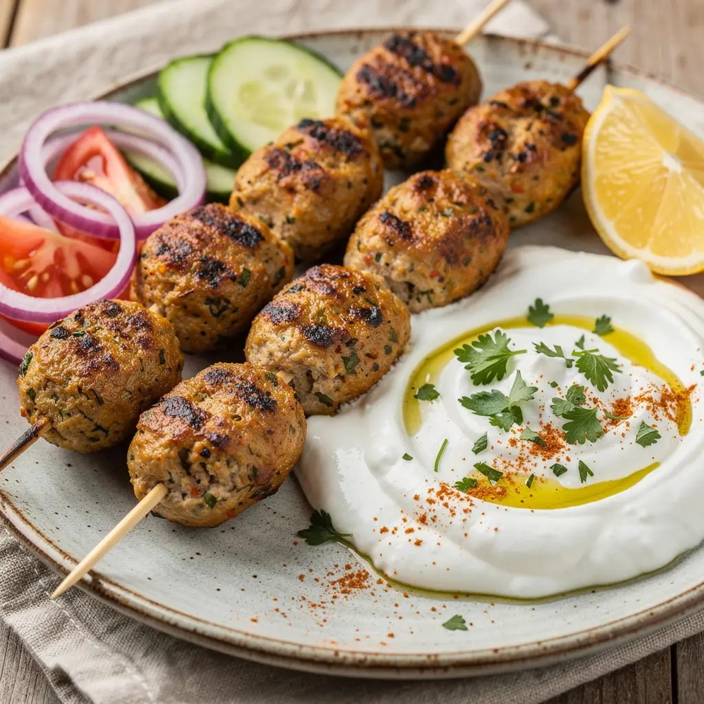 chicken-kofta-with-garlic-yogurt-sauce