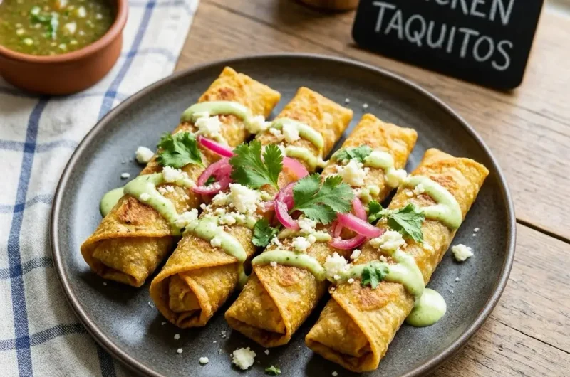 Crispy Chicken Taquitos Recipe Easy Homemade Mexican Style Snack