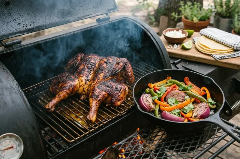Smoked Fajita Chicken Recipe Juicy Smoky Chicken with Peppers and Onions