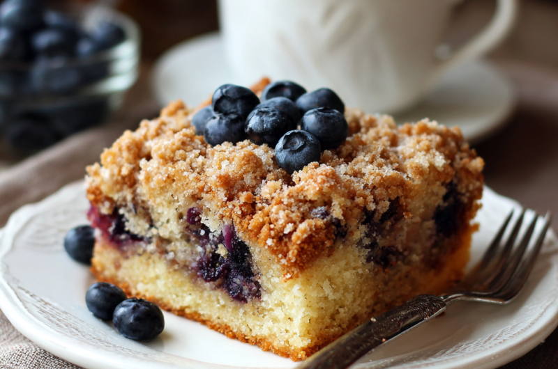 Easy Blueberry Coffee Crumb Cake That Is Soft Buttery and Perfect for Breakfast or Dessert