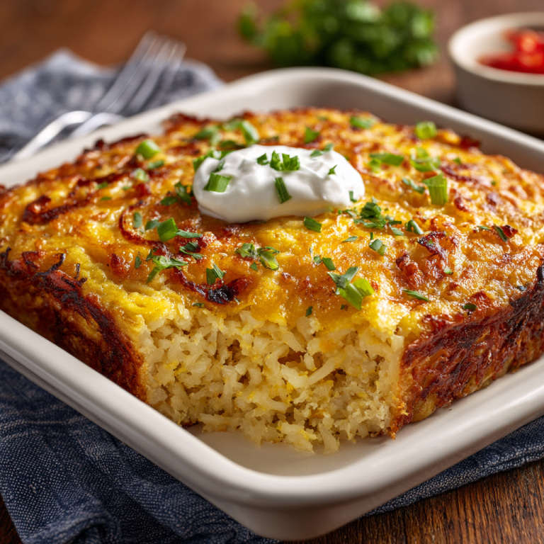 Egg Casserole with Hashbrown Easy Cheesy Breakfast Bake Recipe