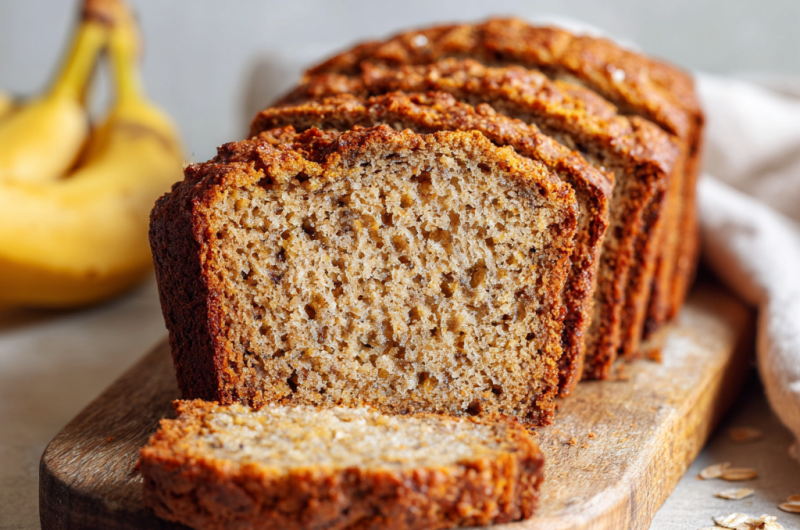 Oat Flour Banana Bread That Is Soft Moist And Naturally Sweet